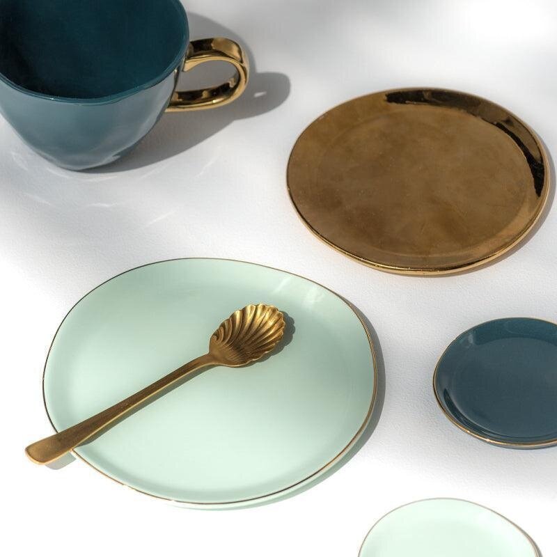 Urban Nature Culture-collectie Good Morning bord dia 9 cm - Blue Green (set of 4)