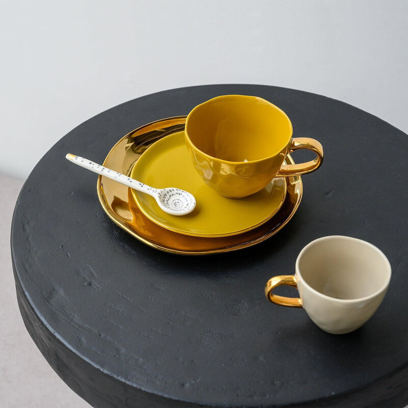 Urban Nature Culture-collectie Good Morning bord dia 21 cm - Gold (set of 4)