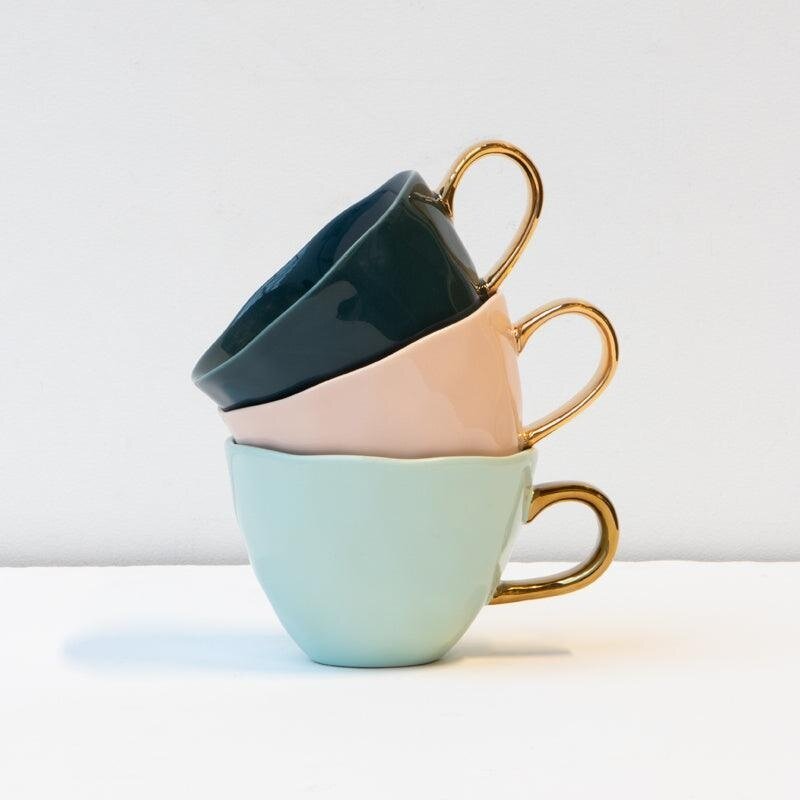 Urban Nature Culture-collectie Good Morning Kopje Cappuccino / Tea dia 11 cm - Celadon (set of 4)