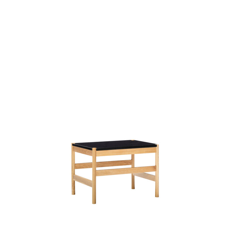 Hübsch-collectie Raw Side Table Black/Natural