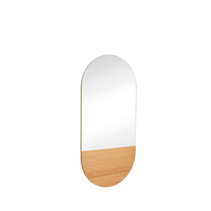 Hübsch-collectie Crescent Wall Mirror Oval Natural