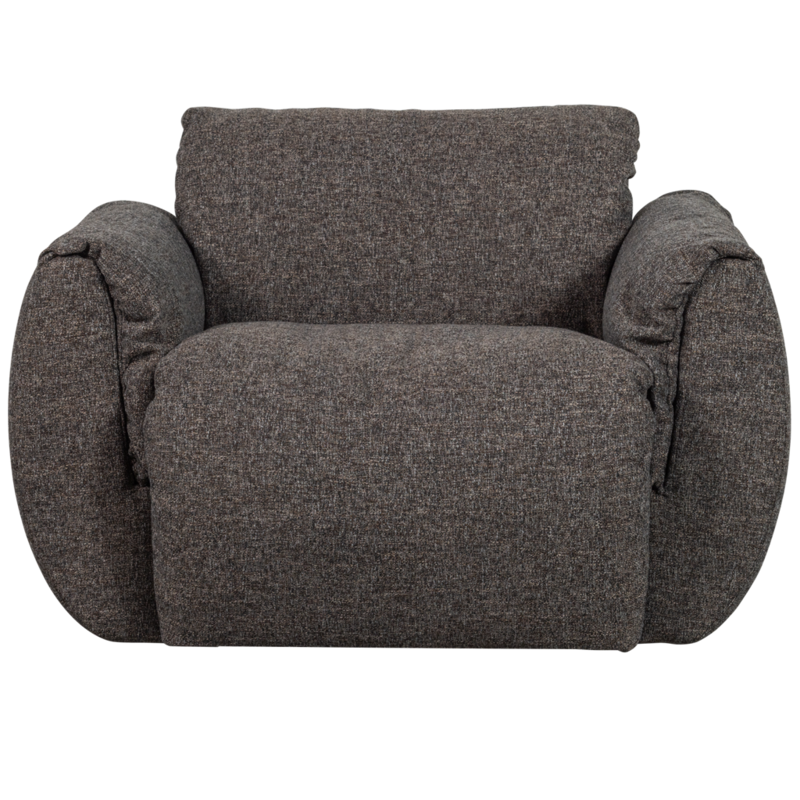WOOOD-collectie Baggy Draaifauteuil Geweven Stof Warmgrijs Melange
