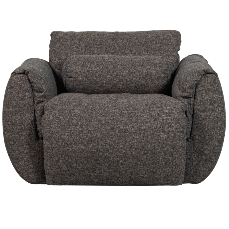 WOOOD-collectie Baggy Draaifauteuil Geweven Stof Warmgrijs Melange