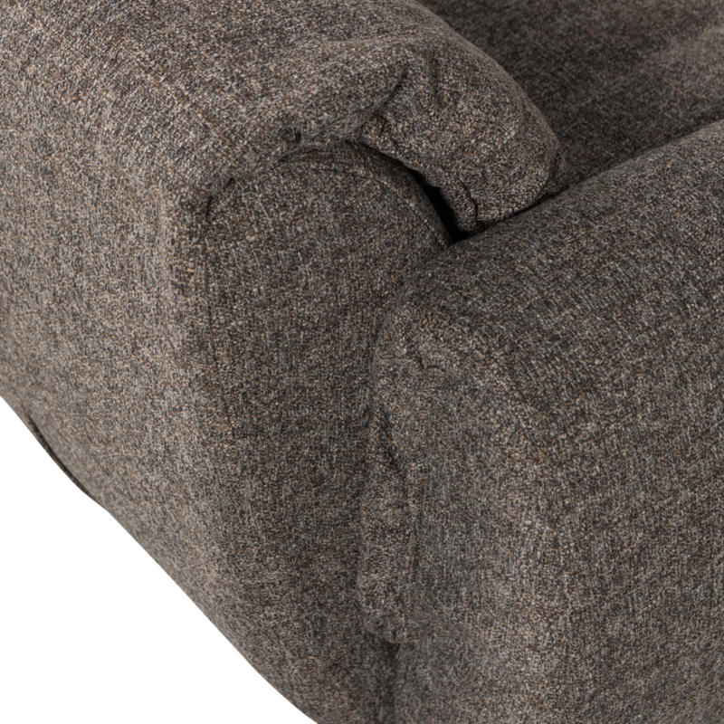 WOOOD-collectie Baggy Draaifauteuil Geweven Stof Warmgrijs Melange