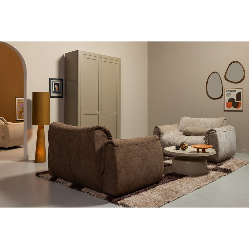 WOOOD-collectie BAGGY LOVESEAT GEWEVEN CHENILLE BRUIN