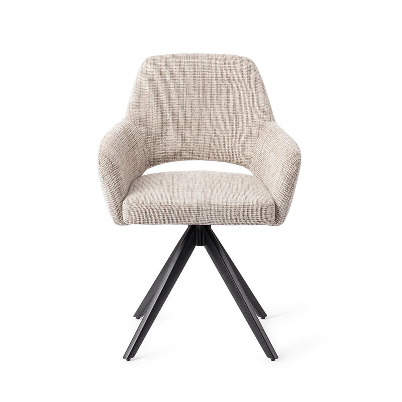 Jesper Home Yanai Caramel Grid Eetkamerstoel - Turn Black