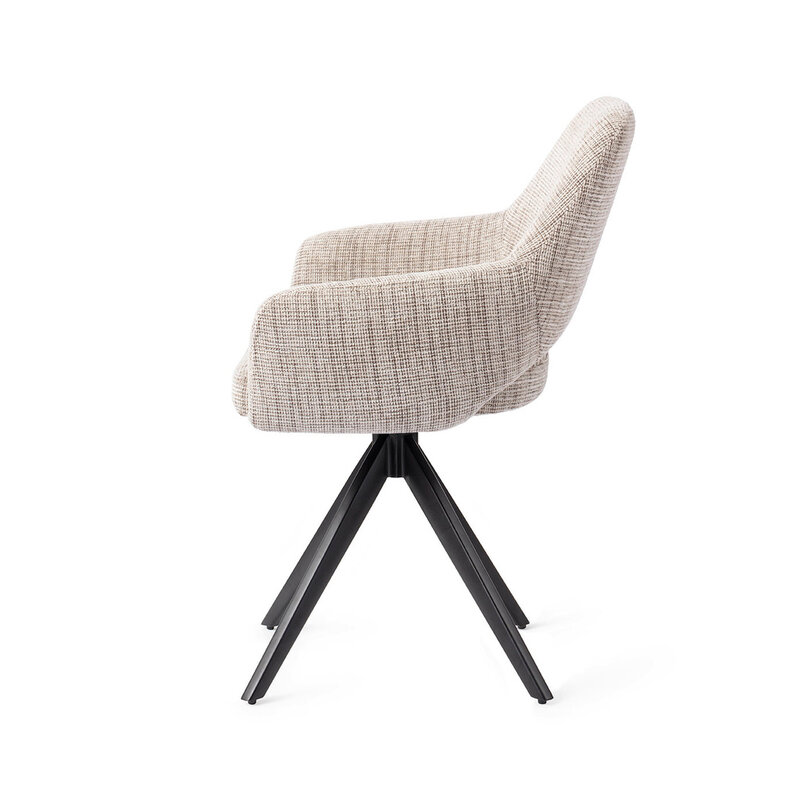 Jesper Home Yanai Caramel Grid Eetkamerstoel - Turn Black
