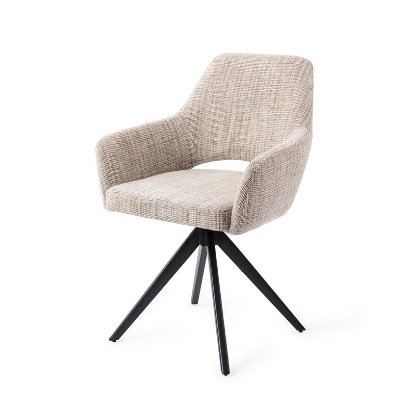 Jesper Home Yanai Caramel Grid Eetkamerstoel - Turn Black