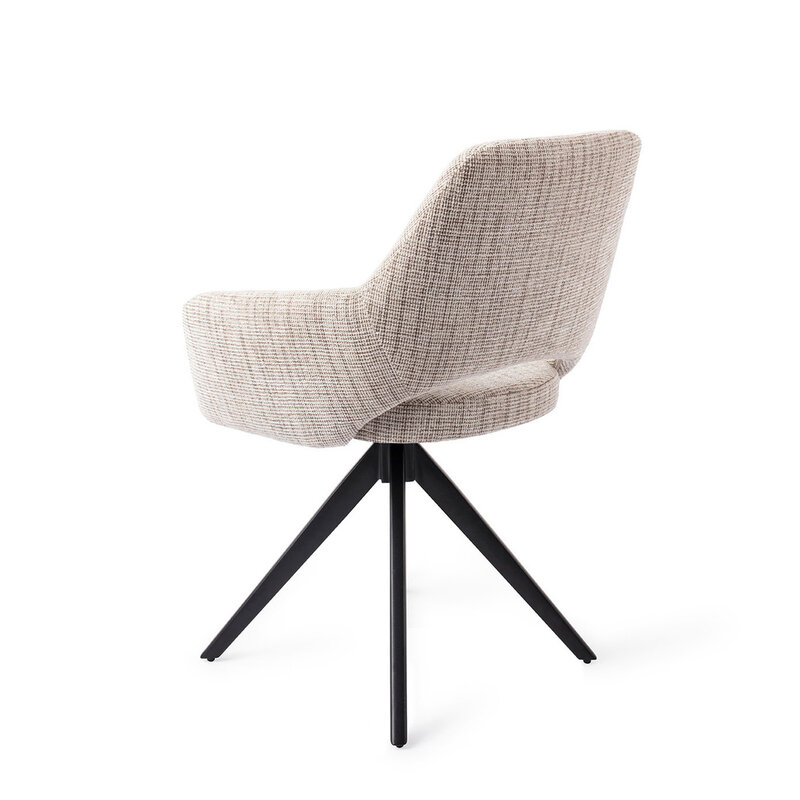 Jesper Home Yanai Caramel Grid Eetkamerstoel - Turn Black