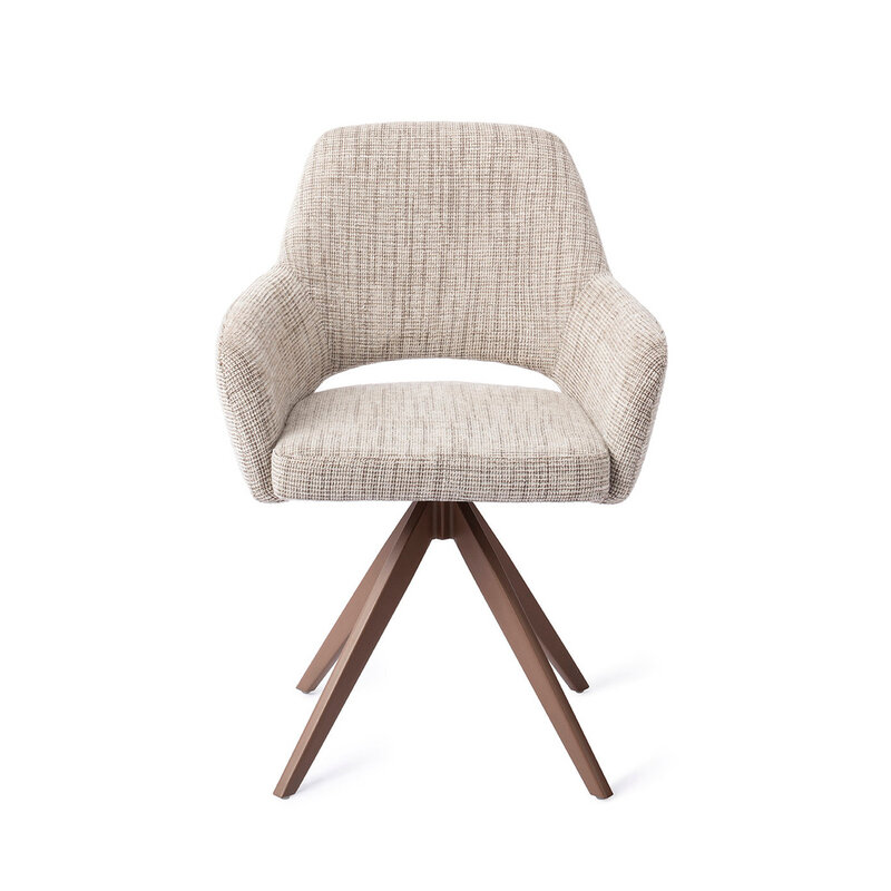 Jesper Home Yanai Caramel Grid Eetkamerstoel - Turn Brown