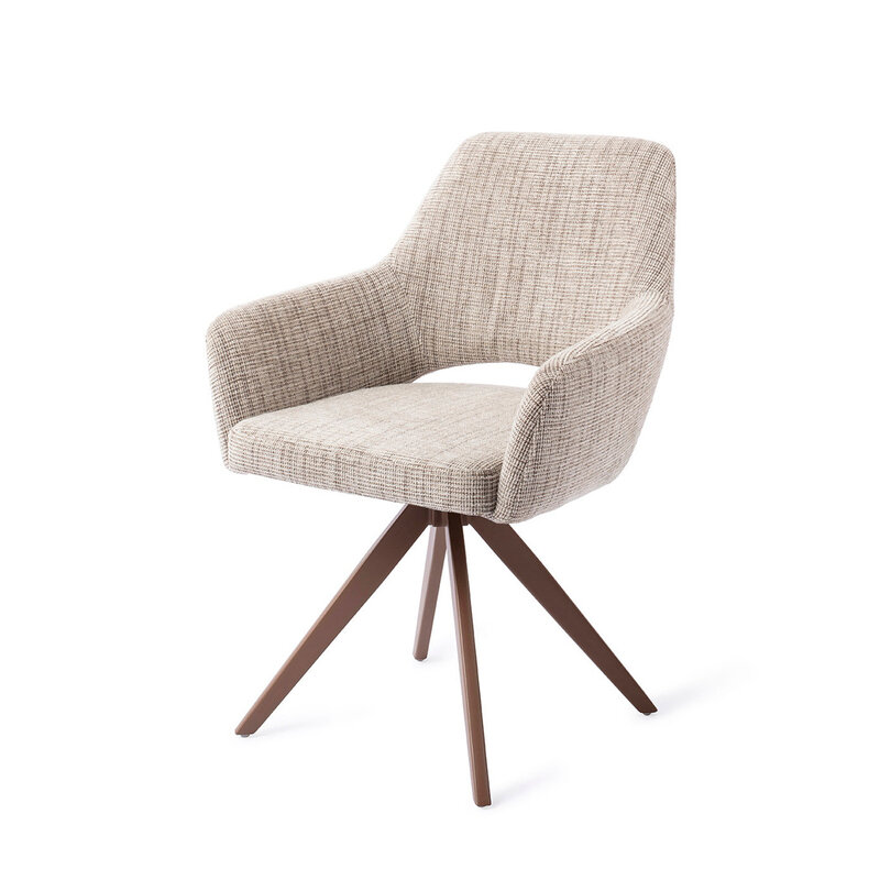 Jesper Home Yanai Caramel Grid Eetkamerstoel - Turn Brown