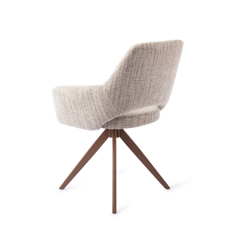 Jesper Home Yanai Caramel Grid Eetkamerstoel - Turn Brown