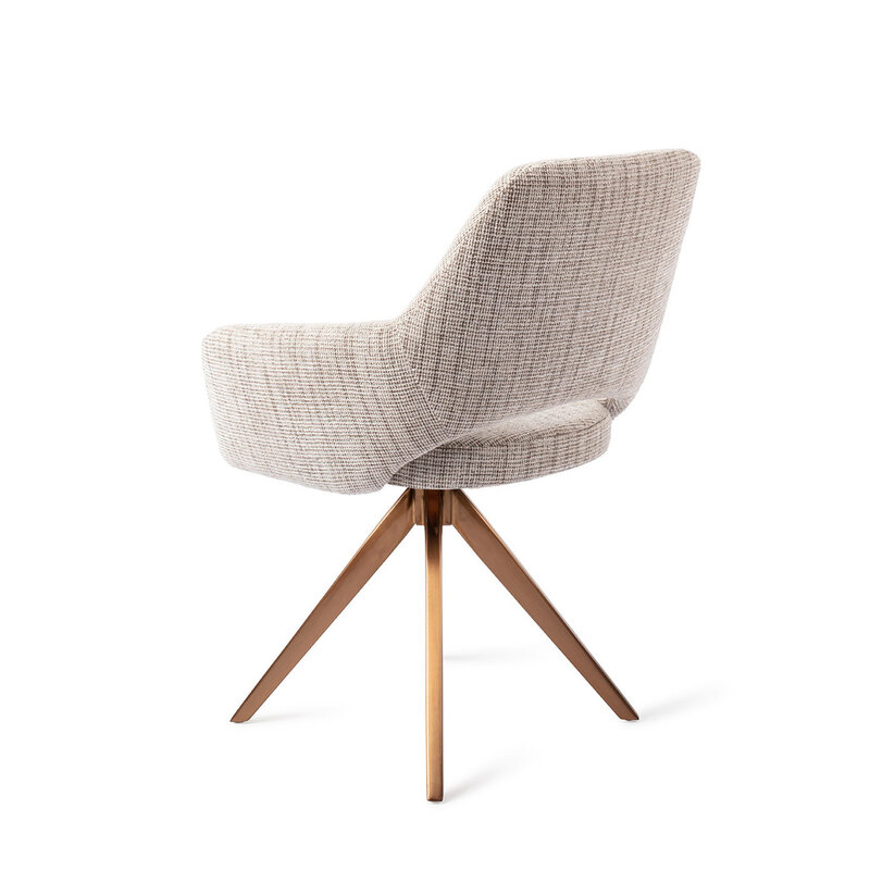 Jesper Home Yanai Caramel Grid Eetkamerstoel - Turn Rose