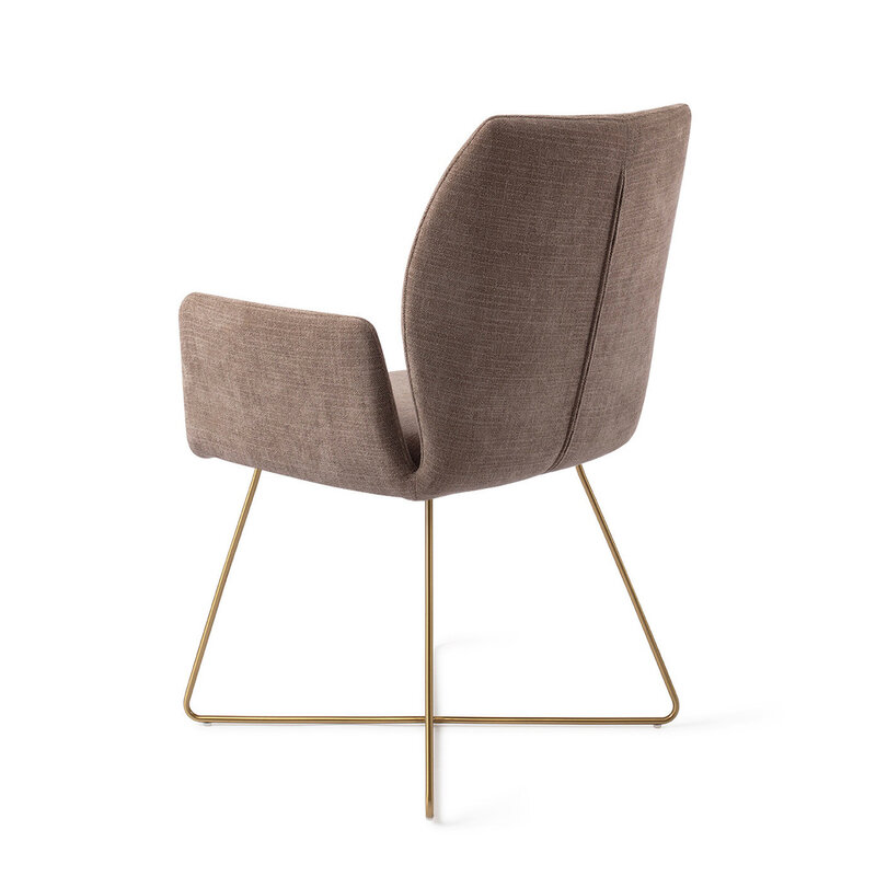 Jesper Home Misaki Mocha Mist Eetkamerstoel - Cross Gold