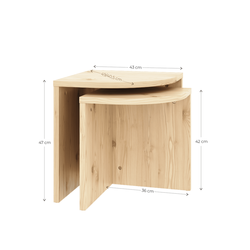 Karup Design-collectie COMBINE SIDE TABLES SET CAROB BROWN