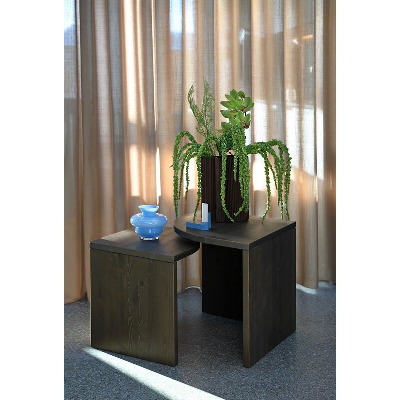 Karup Design-collectie COMBINE SIDE TABLES SET CLEAR LACQUERED