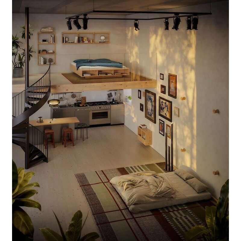 Karup Design-collectie HOOKED RAW 135 x 200 W. BRAVO MATTRESS SEAWEED