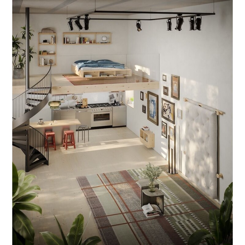 Karup Design-collectie HOOKED RAW 135 x 200 W. BRAVO MATTRESS SEAWEED