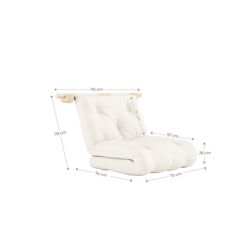 Karup Design-collectie HOOKED RAW 75 x 200 W. BRAVO MATTRESS SEAWEED