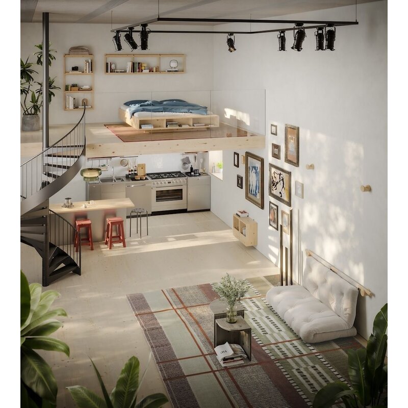 Karup Design-collectie HOOKED RAW 135 X 200 W. BRAVO MATTRESS IVORY