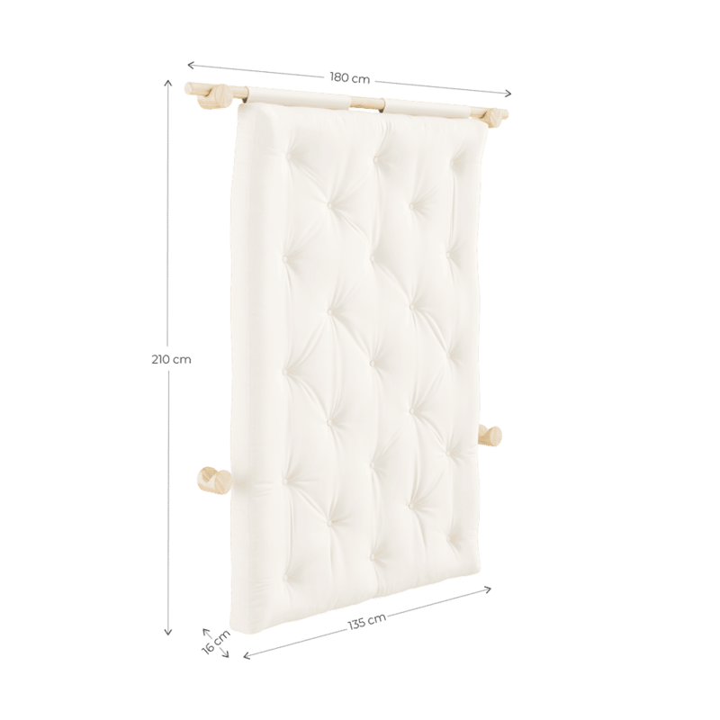 Karup Design-collectie HOOKED RAW 135 X 200 W. BRAVO MATTRESS IVORY