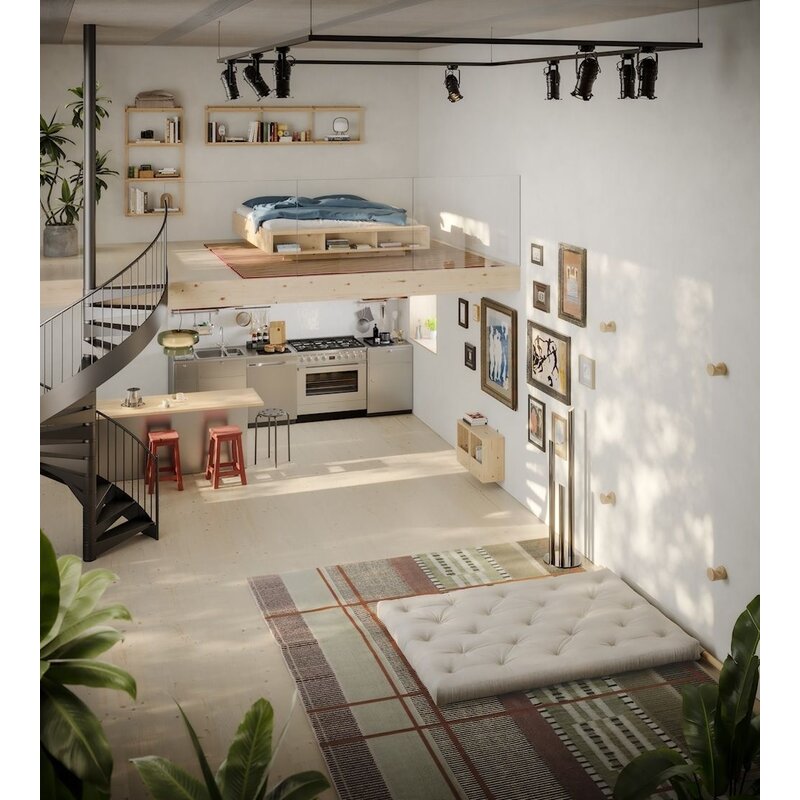 Karup Design-collectie HOOKED RAW 135 x 200 W. BRAVO MATTRESS LINEN