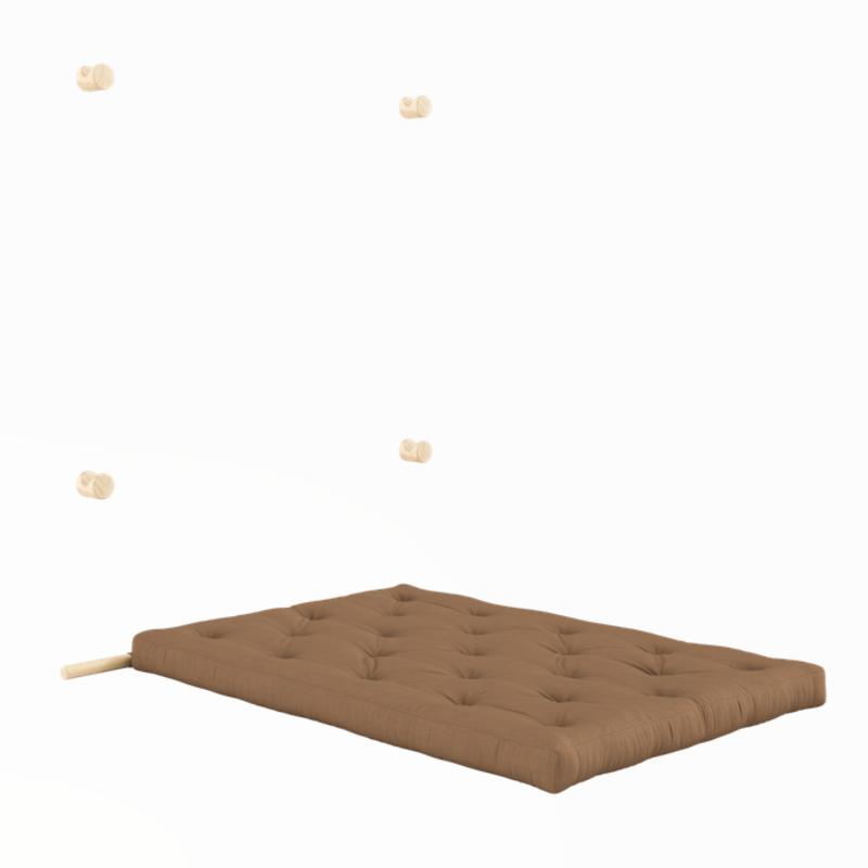 Karup Design-collectie HOOKED RAW 135 x 200 W. BRAVO MATTRESS MOCCA