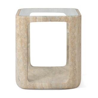 Jesper Home Yobeko Side Table Travertine Texture