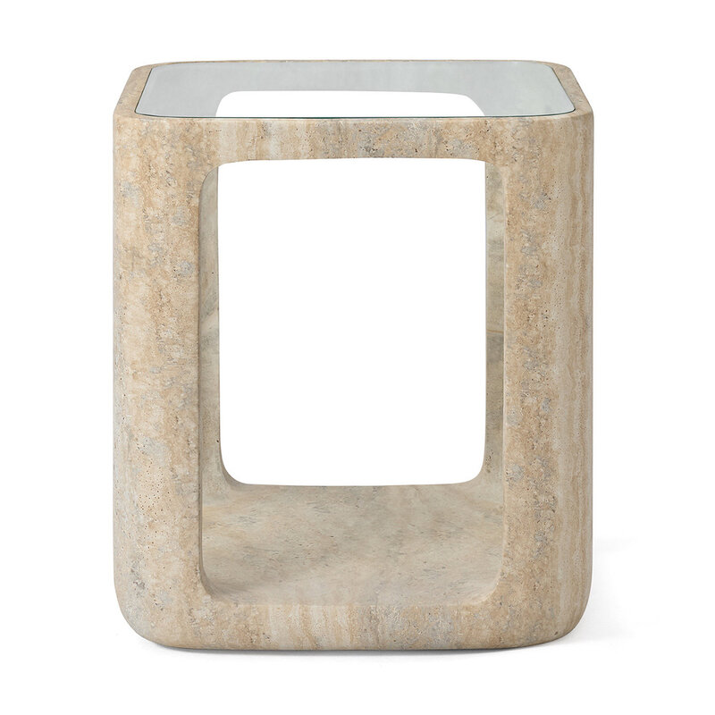 Jesper Home Yobeko Side Table Travertine Texture