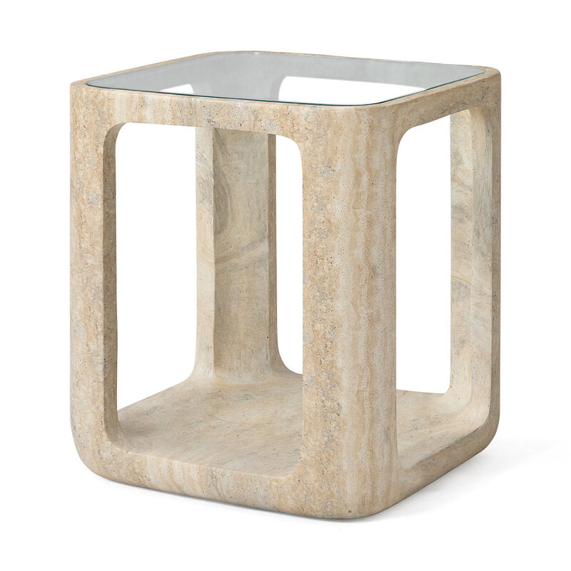 Jesper Home Yobeko Side Table Travertine Texture