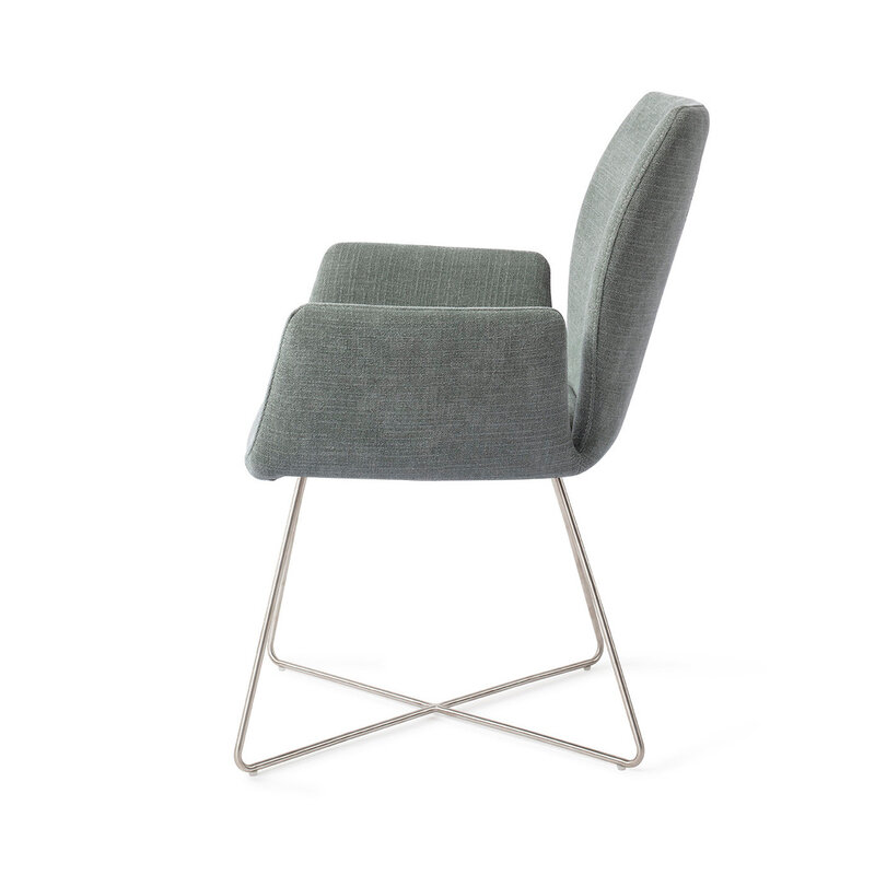Jesper Home Misaki Breezy Blue Eetkamerstoel - Cross Steel