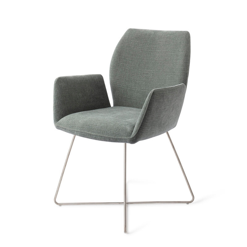 Jesper Home Misaki Breezy Blue Eetkamerstoel - Cross Steel