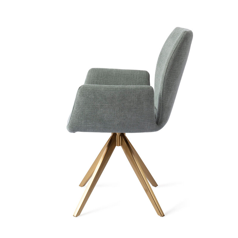 Jesper Home Misaki Breezy Blue Eetkamerstoel - Turn Gold