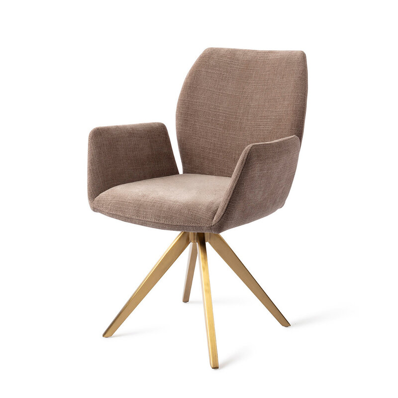 Jesper Home Misaki Mocha Mist Eetkamerstoel - Turn Gold
