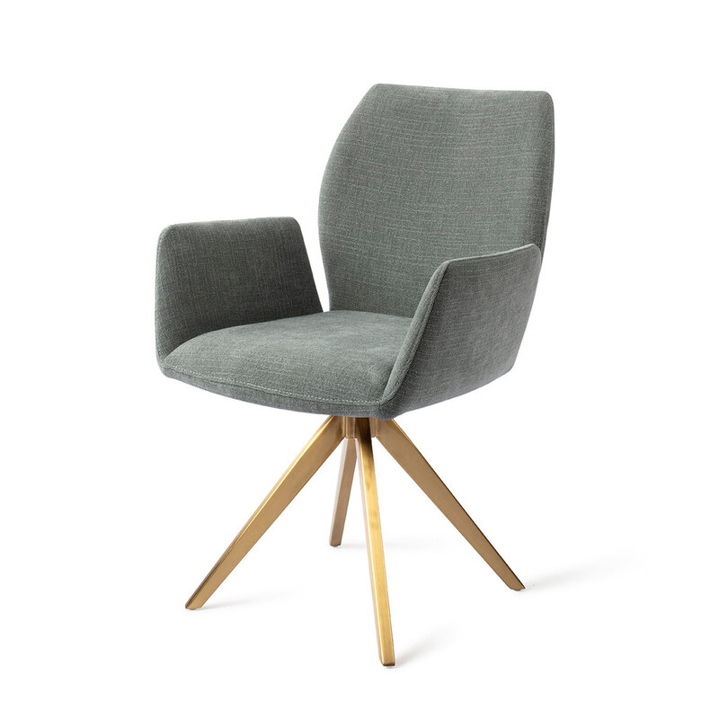 Jesper Home Misaki Breezy Blue Eetkamerstoel - Turn Gold