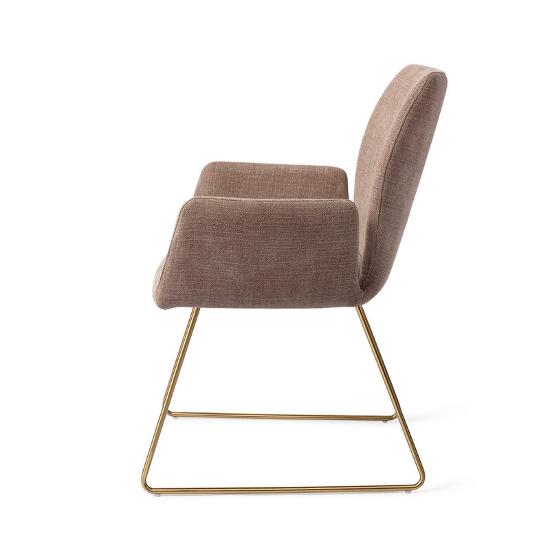 Jesper Home Misaki Mocha Mist Eetkamerstoel - Slide Gold