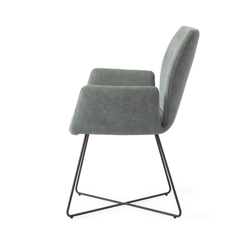 Jesper Home Misaki Breezy Blue Eetkamerstoel - Cross Black