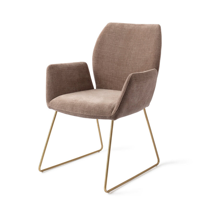Jesper Home Misaki Mocha Mist Eetkamerstoel - Slide Gold