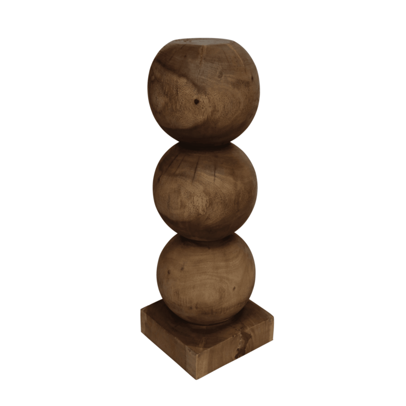 Urban Nature Culture-collectie Mahonie houten sokkel Bol bruin 83 cm