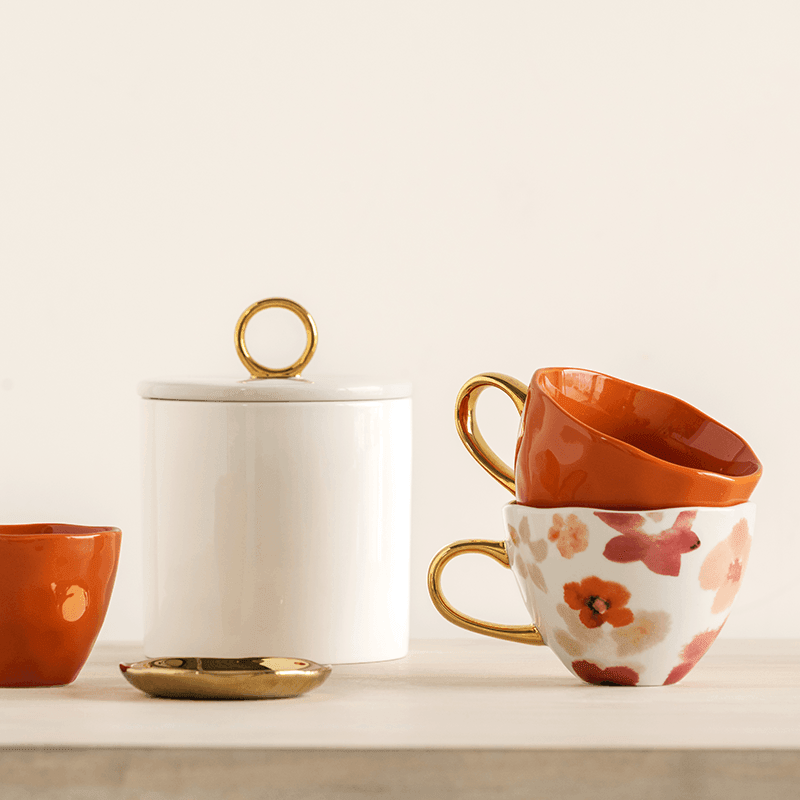 Urban Nature Culture-collectie Good Morning Kopje Cappuccino / Tea dia 11 cm - Burnt Orange (set of 4)