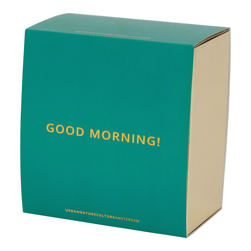 Urban Nature Culture-collectie Good Morning Cup Cappuccino/Tea and Plate Papaya/slate, set of 4, in gift pack