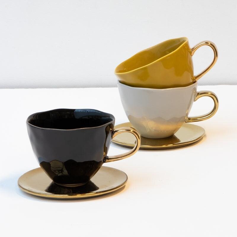 Urban Nature Culture-collectie Good Morning cup Cappuccino / Tea dia 11 cm - Black (set of 4)