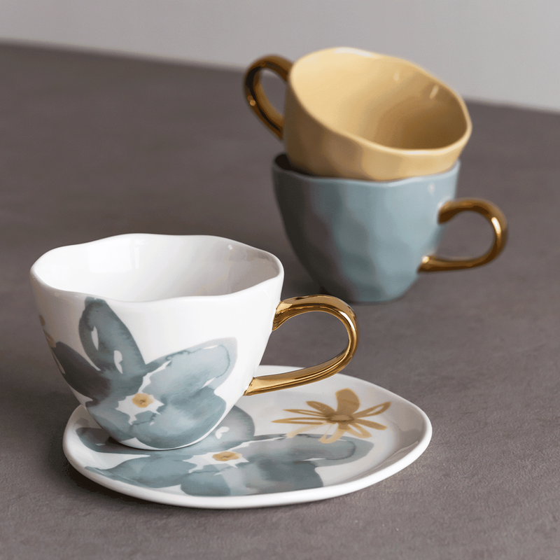Urban Nature Culture-collectie Good Morning cup Cappuccino / Tea dia 11 cm - Slate (set of 4)
