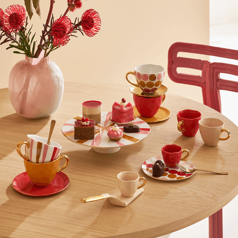 Urban Nature Culture-collectie Good Morning Kopje Cappuccino / Tea dia 11 cm - Raspberry (set of 4)