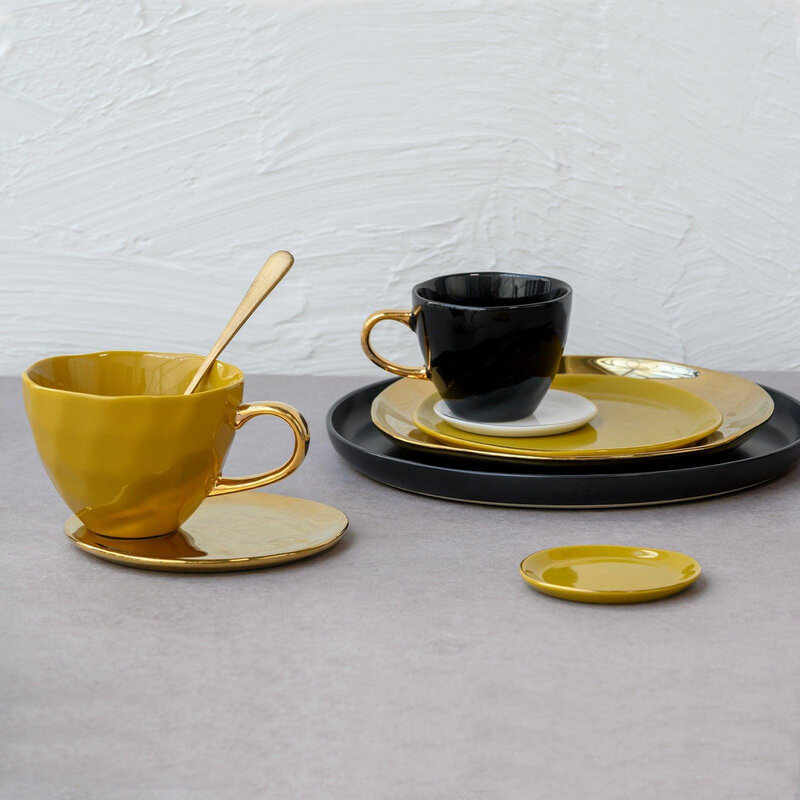 Urban Nature Culture-collectie Good Morning Kopje Coffee dia 8 cm - Black (set of 4)