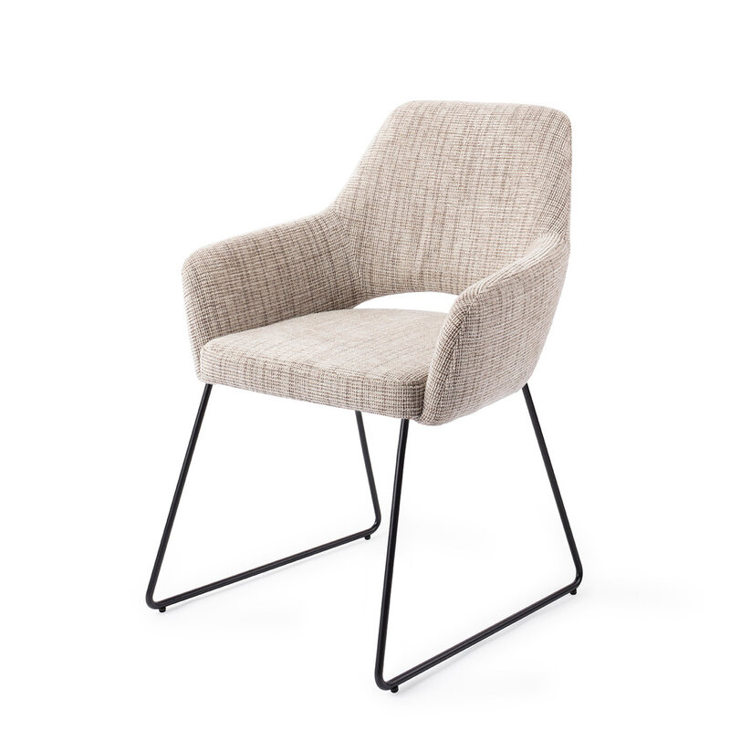 Jesper Home Yanai Caramel Grid Eetkamerstoel - Slide Black