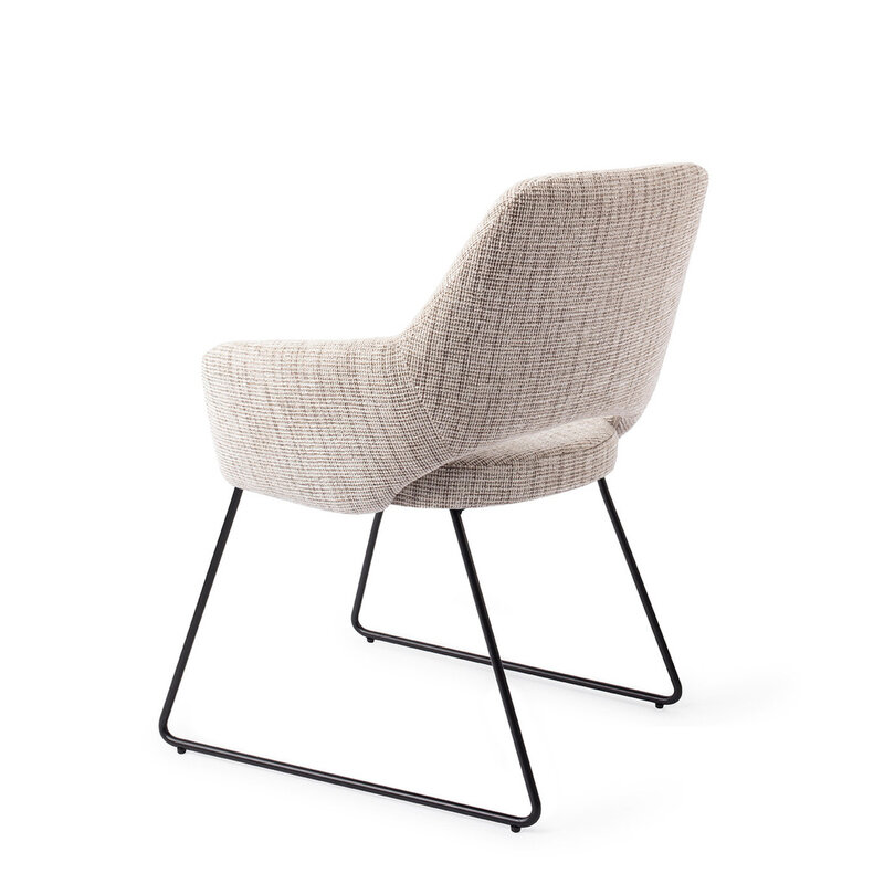 Jesper Home Yanai Caramel Grid Eetkamerstoel - Slide Black