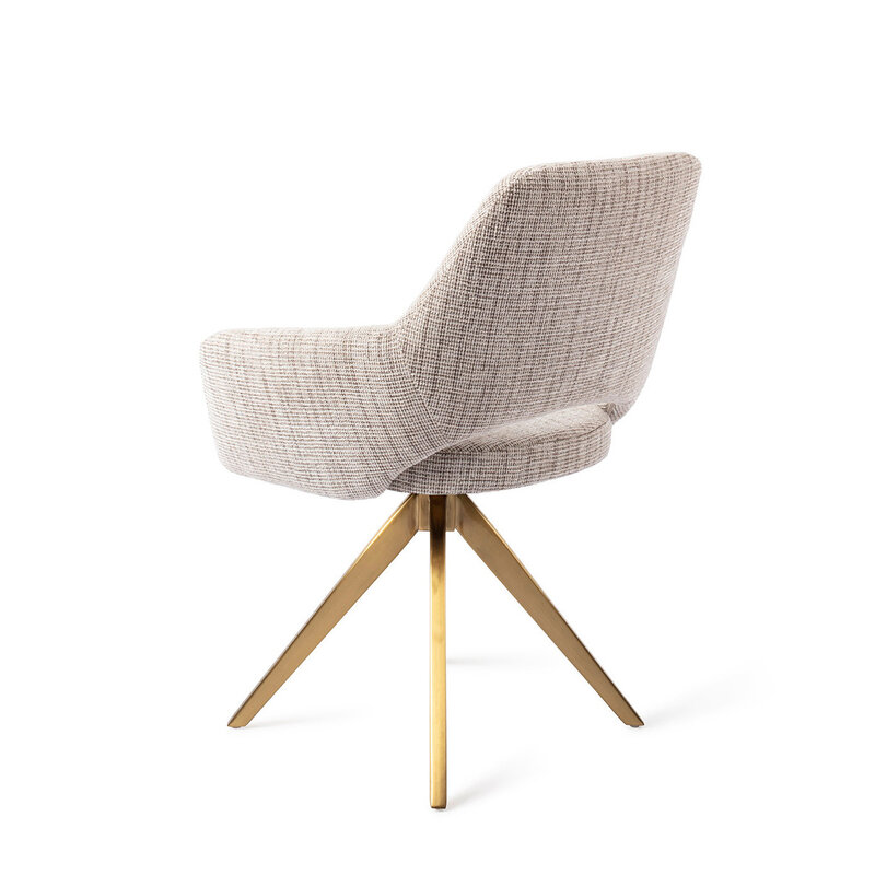 Jesper Home Yanai Caramel Grid Eetkamerstoel - Turn Gold