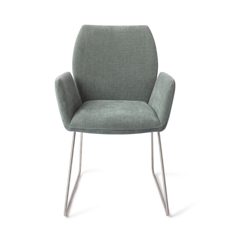 Jesper Home Misaki Breezy Blue Eetkamerstoel - Slide Steel