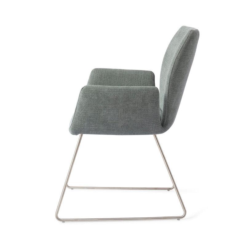Jesper Home Misaki Breezy Blue Eetkamerstoel - Slide Steel